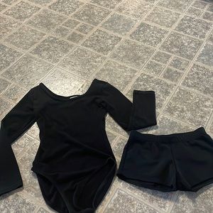 Black Leo with black booty shorts